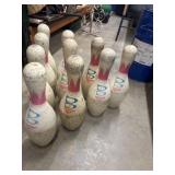 Set of 10 used, vintage Brunswick ten-pin bowling