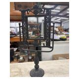 Ornate, dark-finished cast metal tabletop vanity