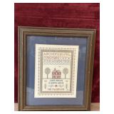 Framed  personalized cross-stitch