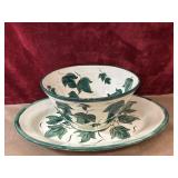 2 pc. Pam 95 cermaic bowl and oval ceramic
