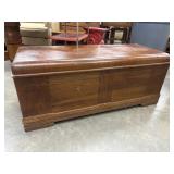 Vintage Art Deco waterfall cedar hope chest.