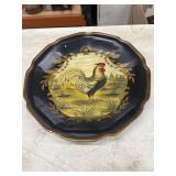 12-inch resin decorative country rooster plate