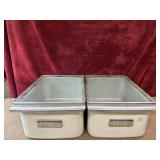 2 pc. vintage white porcelain enamel refrigerator