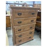 Rustic solid wood tall chest of drawers.