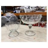 Pair of Footed Glass Compotes