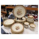 31pc Mikasa Whole Wheat Granola Stoneware Dishes.