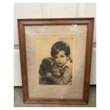 Vintage print of a famous drawing titled