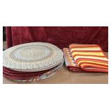 15 pc. hand-braided Placemats and fabric dish