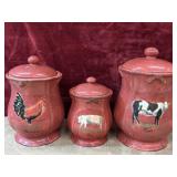 3 pc.  Raymond Waites Vintage  canasters Farm