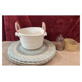 12 pc.  coiled cotton rope storage basket,