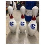 3 Vintage Brunswick Max bowling pins with USBC
