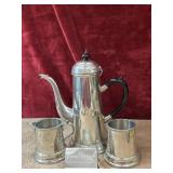 3 pc. Kirk Stieff pewter coffee or tea  set.