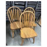 3 Classic solid oak Windsor-style arrowback