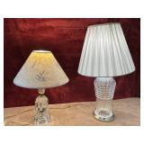 2 pc. clear glass accent table lamps. Little lamp