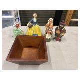 Vintage hand-painted ceramic and porcelain
