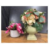 2 Artificial floral arrangements, featuring
