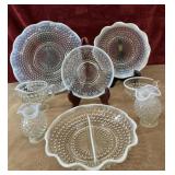 8 pc. vintage Anchor Hocking Moonstone Opalescent