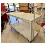 Gray 2-Tier Heavy-Duty Rolling Workshop Cart with