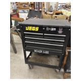 Black JEGS 2-Drawer Heavy-Duty Tool Box Cart.