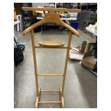 vintage mid-century wooden suit valet stand