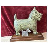 2 pc. vintage cast metal Scottish Terrier