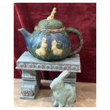 3 pc. miniature concrete-style decorative bench,
