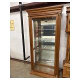 Estate Oak Two Way Sliding Door Curio Cabinet by