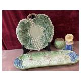 3 pc.Portugal Grape & Leaf Footed  Console