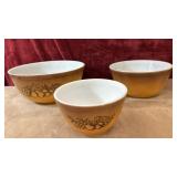 3 pc. vintage Pyrex " by Corning Old Orchard"