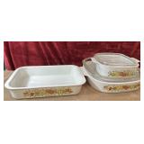 3 pc. Le Romarin Coringware casserole dishes.