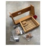 Handmade wooden book shelf and wooden slatted