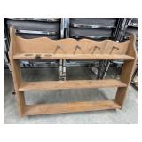 Vintage 3-tier wooden wall hanging shelf.