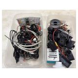 2 Storage boxes filled with assorted electronic