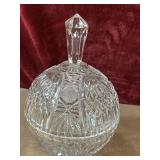 vintage cut lead crystal spherical covered candy