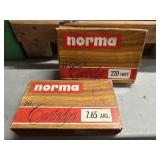 2 Boxes of Vintage Norma 220 Swift & 7.65 Arg