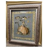 Vintage 1950s framed lithograph print of a