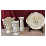 4 pc. vintage Edwin Knowles Utility Ware Tulip