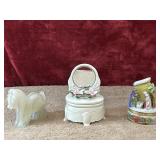 3 pc. Nativity and mirror trinket boxes , and