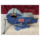 Blue 4-inch swivel base bench vise