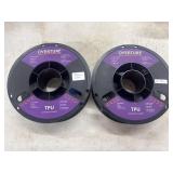 2 Overture TPU 3D Printer Filament spools. Used.