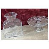 2 pc. double-spout water bottle  and glass