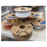 Stack of 7 3D printer PLA filament spools. Used.