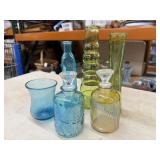 6pc Green & Blue Bottles Collection