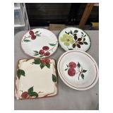 Vintage hand-painted ceramic dinnerware pieces by