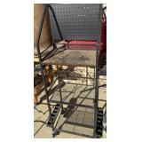 Mobile 3-tier fishing rod storage cart with a