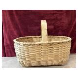 Hand woven wooden splint market basket