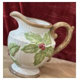 Cermaic  Holly leaf small pitcher.