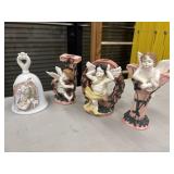 Vintage "JOY" angel figurine candle holders,