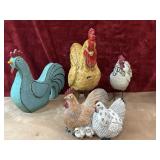 4 pc.  Rooster figurines.