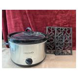 3 pc. Crock pot slow cooker and metal trivets.